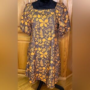 Porridge x Anthropologie Square Neck Puff Sleeve Cotton Poplin Babydoll Dress XS